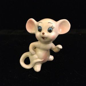 Vintage Retro White Mouse Figurine